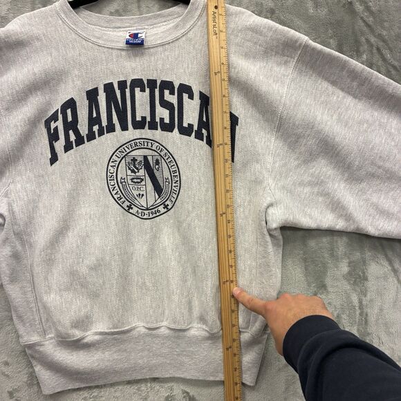 Vintage Franciscan University Sweatshirt Mens M Gray Champion Reverse Weave - Picture 5 of 6
